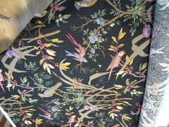 Vintage Thibaut Floral Birds floral Drapery Fabric 100% cotton 1999 NOS 56″ W