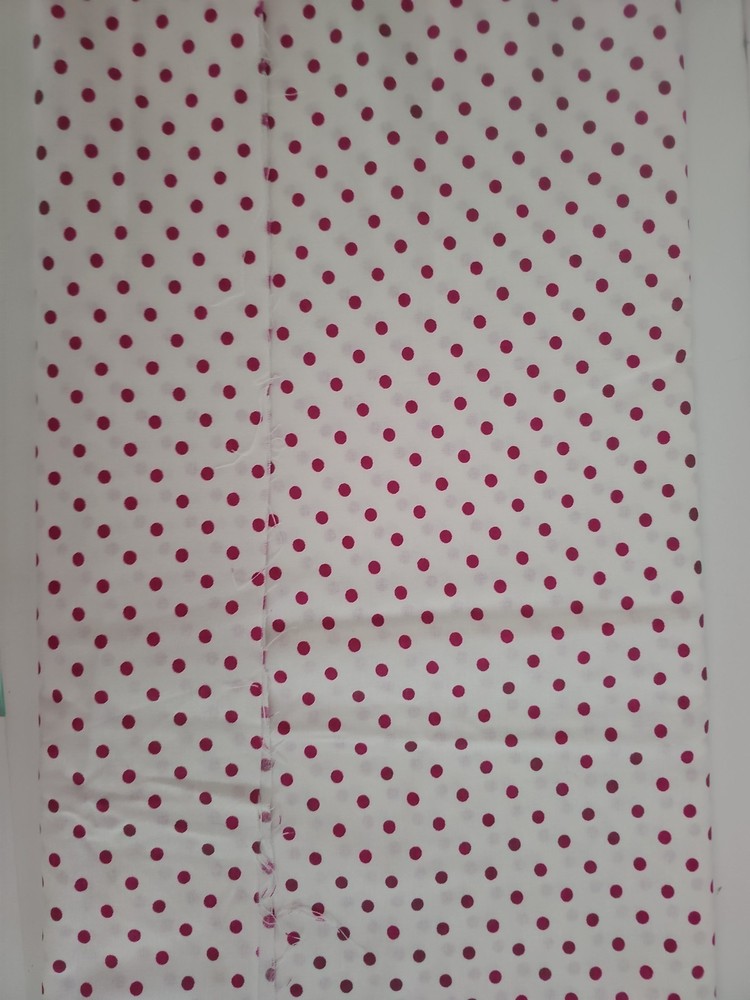 Fabric Remnant Material 60×108″ Fuschia Pink Polka Dot On White Piece Polyester