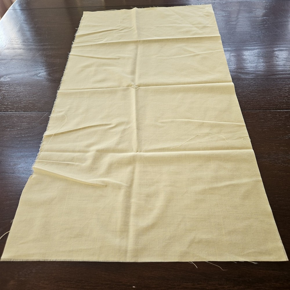 Vintage Light Yellow Solid Cotton for Quilting etc. 28.5 x 15 inches