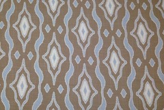 MAGNOLIA HOME MAX SAND BLUE ANIMAL IKAT THEME BASKETWEAVE LINEN FABRIC BY YARD