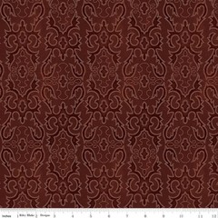 John Wayne American West Boot Stitching Marsala Cotton Fabric