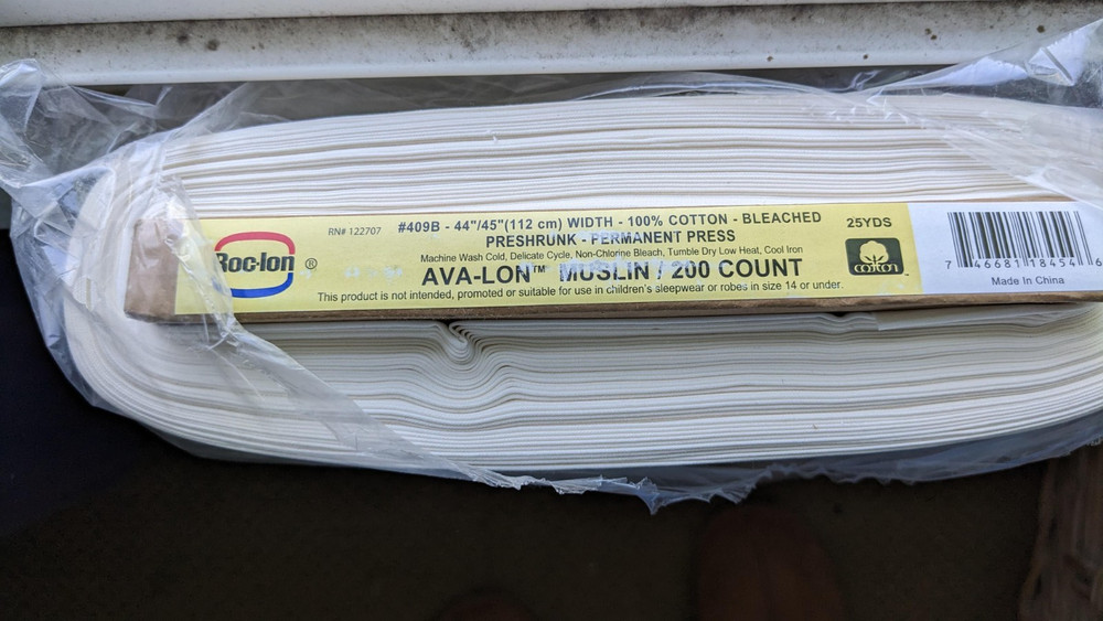 Roc-Lon 44/45 100 Cotton Ava-Lon Permanent Press Bleached 25 Yard Bolt