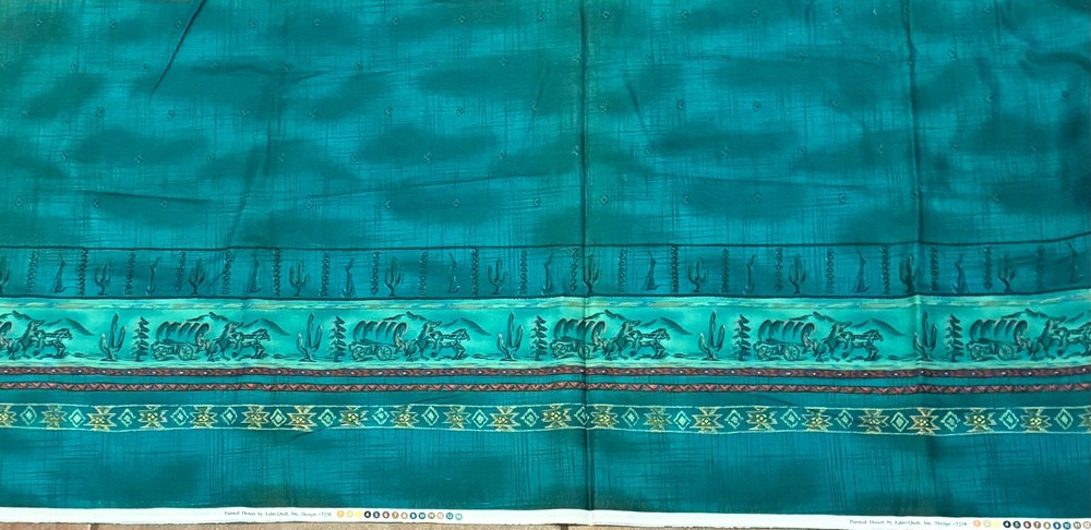 Cotton Fabric Border Print Painted Desert Wagon Train by Fabri-Quilt Inc.