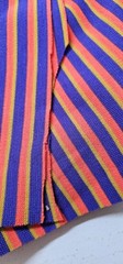 Vintage Hippy 60s Striped Orange Purple (Blue) Yellow Polyester Fabric 41″ x 66″