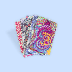 Set of (5) New Cotton Quilting Fabric Pieces: 1 @ 2.11 yd and 4 @ 1.25yd each