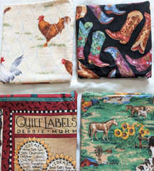 Lot of 24 Fat Quarters Novelty Fun Prints Cotton Fabric All Different by GH2
