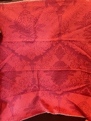 4 Fabric samples Damask Moire Coral & Reds Designer 26×26 upholstery Schneider