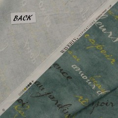 WAVERLY FRENCH SCRIPT SPA BLUE PARIS MULTIUSE COTTON FABRIC BY THE YARD 54″W