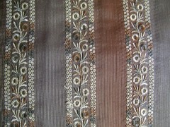 DESIGNER FABRIC COORDINATES TAUPE PEACH BROWN BEIGE OMBRE RICH EMBROIDERED BANDS