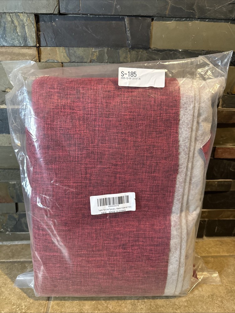TinaKim Thick Upholstery RED Fabric 6-Yards Chair Faux Linen Cloth Material New