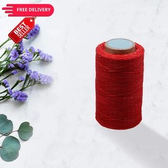 284 Yards Waxed Thread, 210D Heavy Duty Wax Upholstery Thread for Leather Red