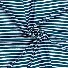 Swimwear Jersey Recycled Fabric Material STRIPES NAVY