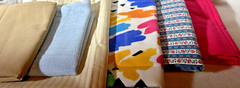 Mixed Lot of 6 Pieces~Various Colors and Print Fabric~ For Sewing and Quilting