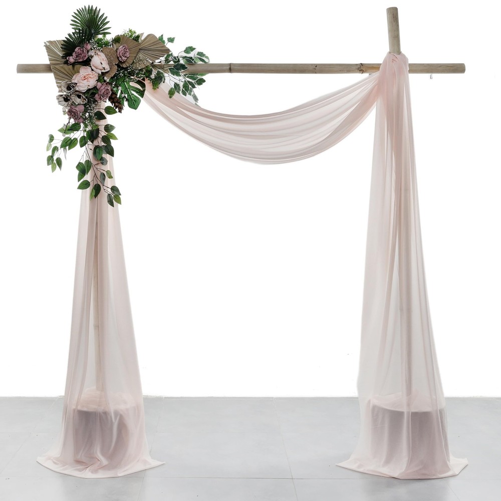 VDS Pack of 4 Panel 30 Inch X 20 Feet Chiffon Wedding Draping Fabric – Nude