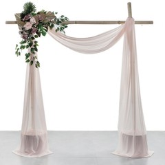 VDS Pack of 4 Panel 30 Inch X 20 Feet Chiffon Wedding Draping Fabric – Nude