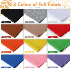 12 Rolls 8″X20″ 1.4Mm Thick Soft Felt Fabric Sheets – 12 Assorted Morandi Colors