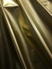 GOLD SHINY GLOSSY PVC PLEATHER STRETCH FABRIC (58 in.) Sold By The Yard