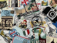 Cotton Fabric Travel World BY Hobby Lobby 44”X 36”500