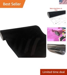 16×55 in Black Suede Wrap – Easy Install Self-Adhesive Film for Car & Furniture