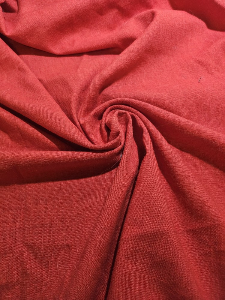 3 Yards Plain Red Woven Fabric Medium Weight 59 Wide Linen Like Material