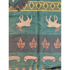 Pendleton Wool Fabric Remnant 20×120″ Moose Lodge Cabin Reversible 2 Panels