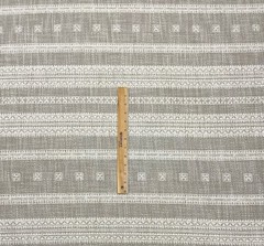 BALLARD DESIGNS SETON FLAX STRIPED GEO SQUARES FURNITURE FABRIC BY THE YARD 53″W