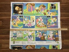 Avlyn Inc BEDTIME FOR BUNNY Fabric Panel Colorful Storybook 30in X 42in
