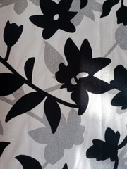 1M X 1.35M Jacquard Fabric Glittering White With Black Flowers