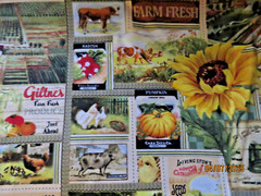 Kate Ward Thacker Next Day Art Fabric Novelty Niche Farmland 2 Yds 20″ x 40″ W