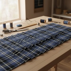 Clark Modern Tartan Fabric Poly Viscose Wool Free – Multiple Sizes Available