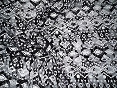 Discount Fabric Stretch Mesh Lace Black White Aztec A702