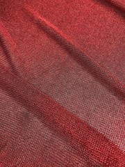 Metallic Chainmail Fabric Ruby Red Sheer 2-Way Stretch 60 Inch Wide