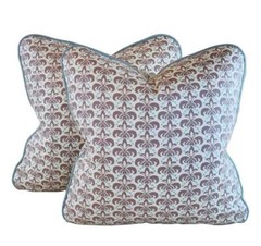 1.8 Yards Vicki Payne Free Spirit Aqua Cream & Gray Scallop Fleur De Lis Fabric