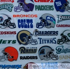 BonEful Fabric FQ Cotton Quilt MLB NLB USA VTG All Sport Team Logo Baseball Kid
