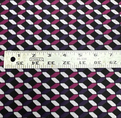 Purple Gray Pink Mauve Black Diamond Print Knit Fabric BTY #13