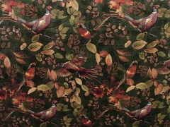 Curtain Upholstery Velvet Fabric “Pheasant Forest” Soft Furnishing Cushion Use