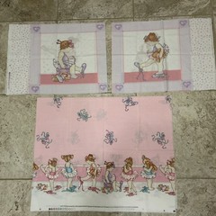Daisy Kingdom Ballerina Babies Pink Ballet Fabric 1.5Yard 56×46” &Pillow Panels