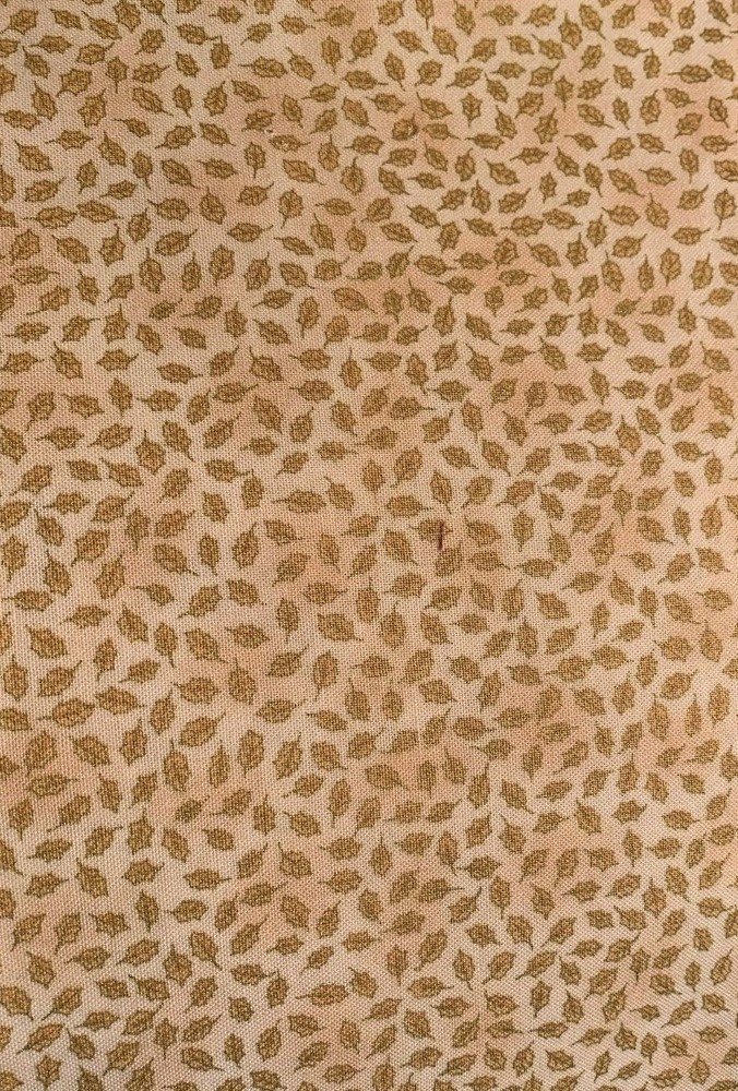 Fabric 5/8 Yard 21″ x 44″ Tan with Gold Leaves Metallic Crafts Quilting