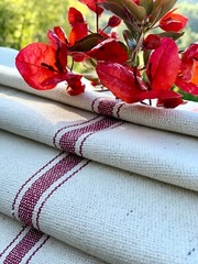 Grain Sack Fabric by the Yard, Ticking Fabric, French Country, Cottage Farmhouse