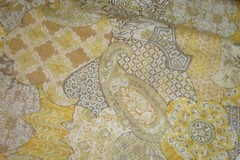 1 of 7 yds Stout Fabric Cynthia Mica ASIAN TOILE Cotton Drapery Yellow 54″ x 36″