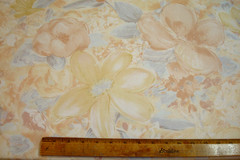 ONE Yd Carole FABRIC Floral Drapery pastel Gray Amber Softened Cotton 54″ w BTY