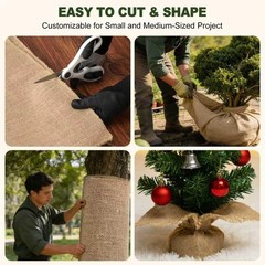 Natural Burlap Fabric 19.7 x 6.5ft No Fray Jute Roll for Crafts Garden Wrap