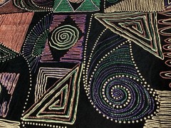 Retro 90’Geometric Abstract Artsy Polyester Slinky Stretchy Fabric 60”X57” Piece