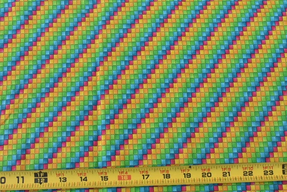 By 1/2 Yd, Bright Colorful Diagonal Stripes, Quilting Treasures, Pearson, P8521