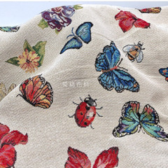 Colorfull Butterfly Jacquard Fabric DIY Skirt Coat Clothes Craft Sewing Material