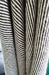 Vintage Diagonal Stripe Wool‑Mohair blend Knit  charcoal  Ivory 58″ 4 Yards. 25″