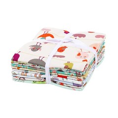 10 PCS Wild Animal 100% Cotton Quilting Fabric Bundles 18×21″ Fat Quarters