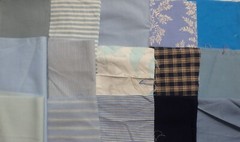 5 lb 14 oz Box of Assorted Fabric Scraps – Various Shades of Blue FSBTB127