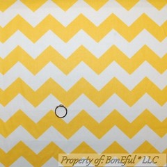 BonEful Fabric FQ Cotton Quilt Yellow White Large CHEVRON STRIPE Kid Unisex SALE