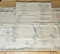 Vintage Safari Jungle Cotton Fabric! 5.75 YARDS Sewing, Tribal, Elephant, Zebra